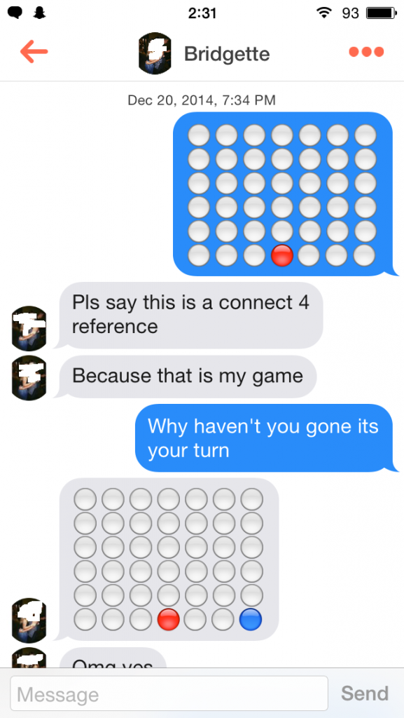 Connect4 may be one of the best online dating icebreakers.