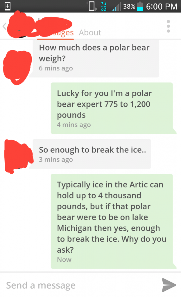 When being too matter-of-fact isn't helping with online dating icebreakers.